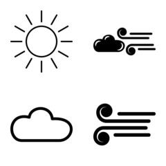 Weather Flat Icon Set Isolated On White Background
