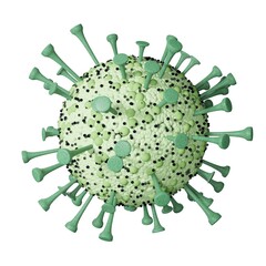 3D render of a colorful virus with a white background