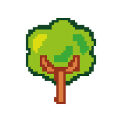 pixelated tree forest