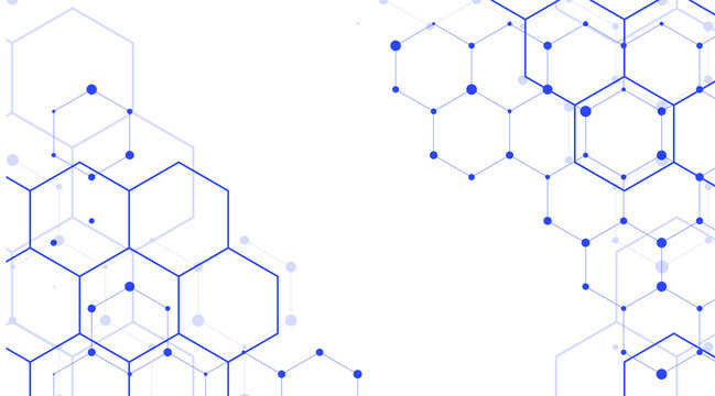 blue hexagons elements. molecular structure. Chemical engineering. Concept of innovation technology. hexagon background pattern