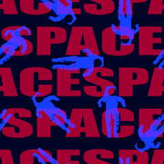 Astronaut in space lettering pattern