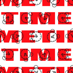 Time lettering pattern. Red letters.