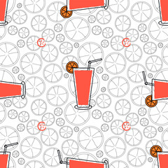 cocktail pattern citrus contour background