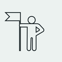 Holding flag vector icon illustration sign