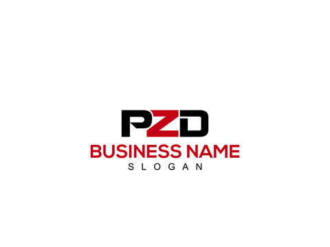 Initial PZD letter logo, monogram pz letter logo concept with red and black color icon design