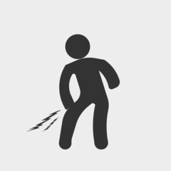 Knee pain vector icon illustration sign