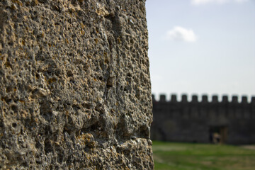 Ancient citadel fortress. Military tower fortifications. Medieval security defensive wall...