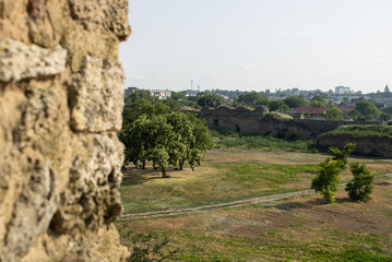 Ancient citadel fortress. Military tower fortifications. Medieval security defensive wall...