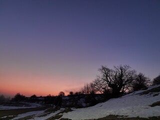 sunset in the mountains