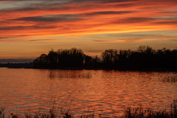 Sunset Colors at the Lake in Ireland near Mullingar town.