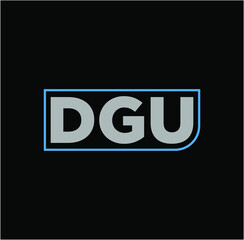 DGU company name initial letters monogram. DGU BRAND ICON.