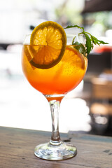 sweet drink with orange and mint slices