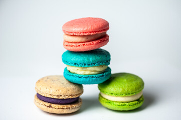 Sweets macaroons candies concept on  background