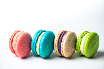 Sweets macaroons candies concept on  background
