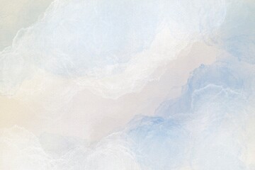 Abstract  background with blue and white watercolor spots on paper structure.