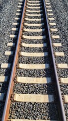Railroad tracks closeup - 487655507