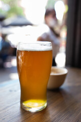 glass of sparkling craft beer