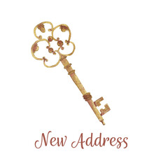 "New Address" vintage key card