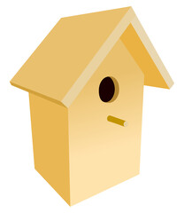 Wooden bird house isolated on a white background 