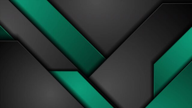 Green and black abstract corporate geometric motion background. Seamless looping. Video animation Ultra HD 4K 3840x2160