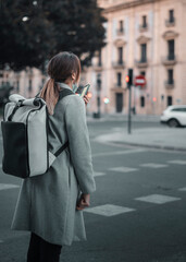 Student girl talking on the phone