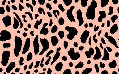 Abstract modern leopard seamless pattern. Animals trendy background. Beige and black decorative vector stock illustration for print, card, postcard, fabric, textile. Modern ornament of stylized skin