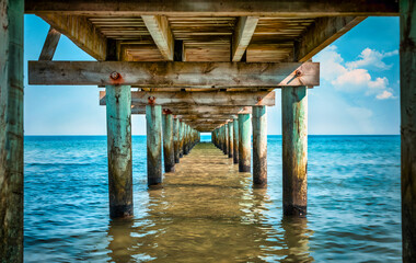 wooden pier on the sea