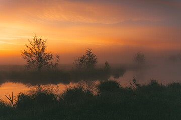 sunrise over the river