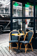 Empty streets and empty cafes in Paris