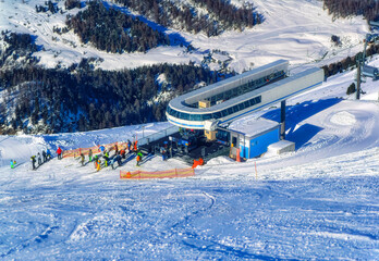 A lonely ski station at ski resort Hochgurgl, Austria.