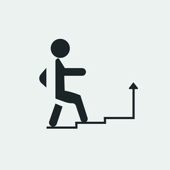 Climbing stairs vector icon illustration sign