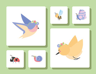 cartoon spring animals