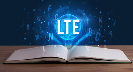 Technology abbreviation coming out from an open book