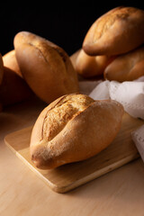 Bolillo. Traditional mexican bakery. White bread commonly used to accompany food and to prepare Mexican sandwiches called Tortas.