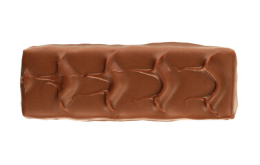 Chocolate bar top view isolated on white background