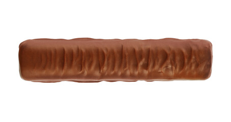 Chocolate bar top view isolated on white background
