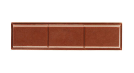 Chocolate bar top view isolated on white background