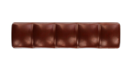 Chocolate bar top view isolated on white background