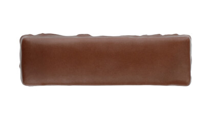 Chocolate bar top view isolated on white background
