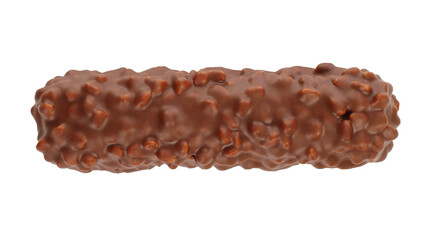 Chocolate bar top view isolated on white background