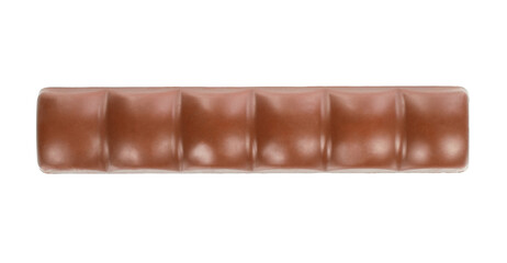 Chocolate bar top view isolated on white background