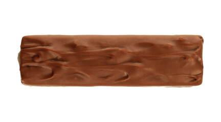 Chocolate bar top view isolated on white background