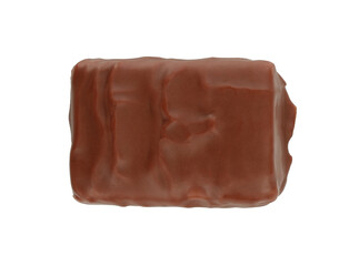 Chocolate bar top view isolated on white background