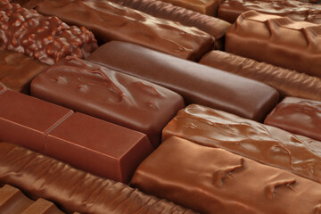 Obraz premium Different kind of Chocolate bars background
