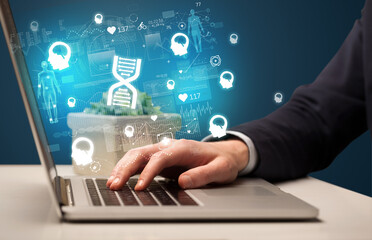 hand browsing on the internet for medical issues