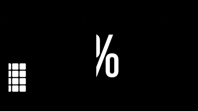 47 percent infographic diagram, forty-seven percentage square rectangle 4K animation. Flat design chart icon for finance and statistics.