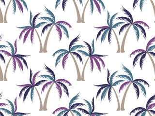 Palm tree minimal seamless pattern vector design.