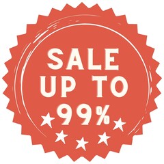 99% discount red sticker to use in your shop/restaurant or anything you want to sell.