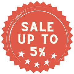 5% discount red sticker to use in your shop/restaurant or anything you want to sell.