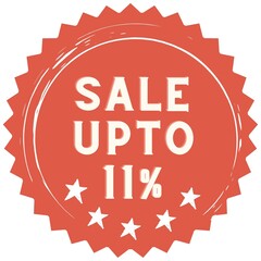 11% discount red sticker to use in your shop/restaurant or anything you want to sell.